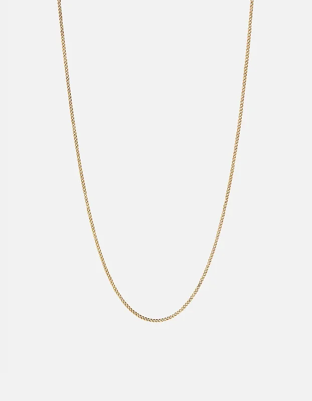 Assorted gem necklace-1.3mm Cuban Chain Necklace, 14K Gold