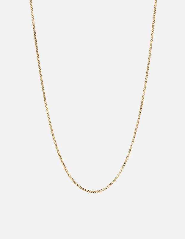 Horizon-cut necklace-1.3mm Cuban Chain Necklace, Gold