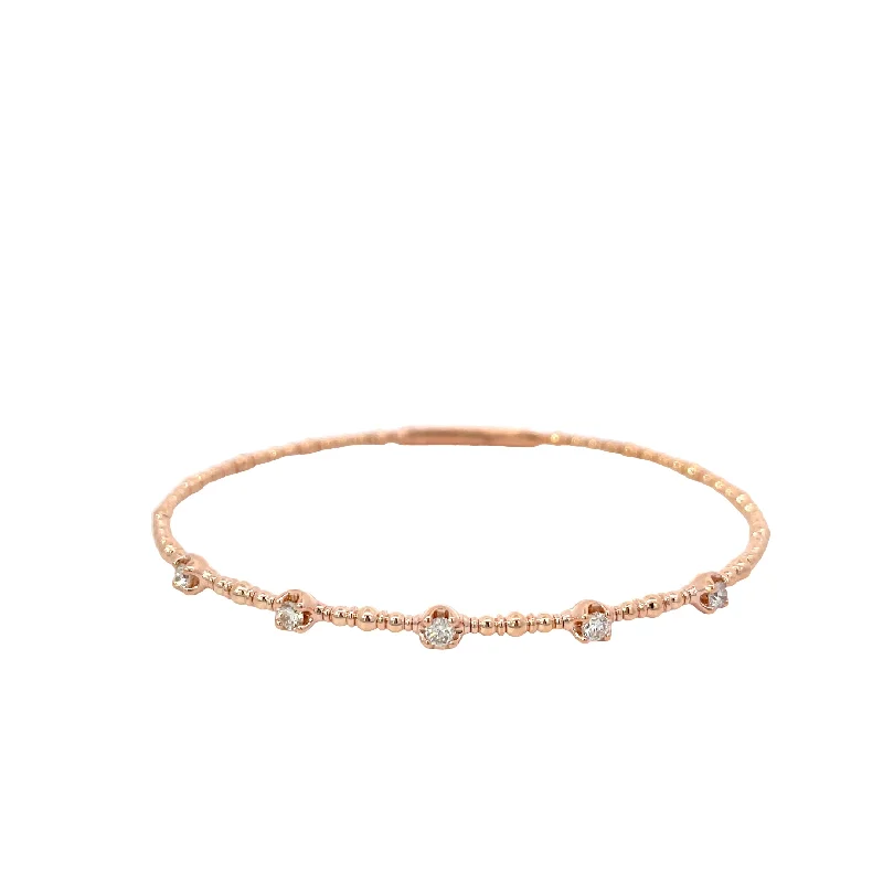 Assorted gem bracelet-14 Karat Rose Gold Diamond Bangle Bracelet