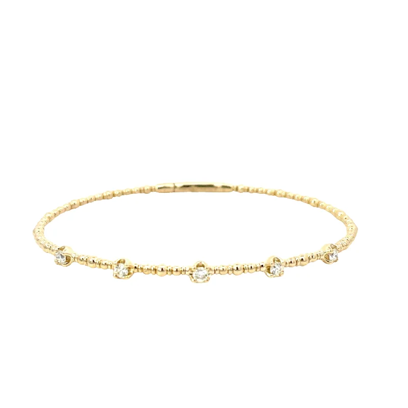 Delicate silver bracelet-14 Karat Yellow Gold Diamonds Bangle Bracelet