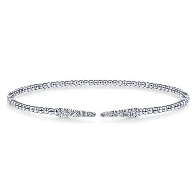 Gentle wave bracelet-14K White Gold 0.27ctw Diamond Bangle Bracelet