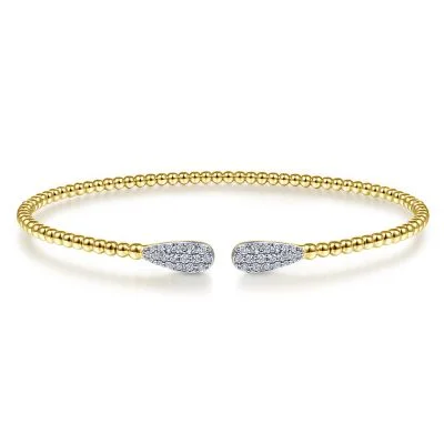 Wire-curve bracelet-14K Yellow Gold 0.30ctw Diamond Bangle Bracelet