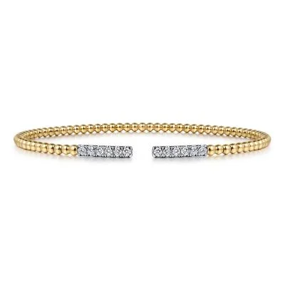 Folk grooved bracelet-14K Yellow Gold 0.31ctw Diamond Bangle Bracelet