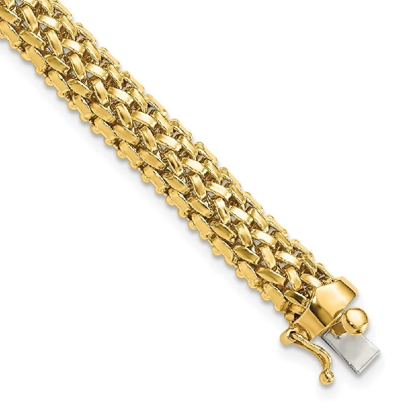 Radiant silver bracelet-14k Yellow Gold 6.75mm Mesh Bracelet, 7.25"