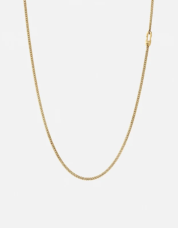 Ruffled rim necklace-2mm Mini Annex Chain Necklace, Gold Vermeil