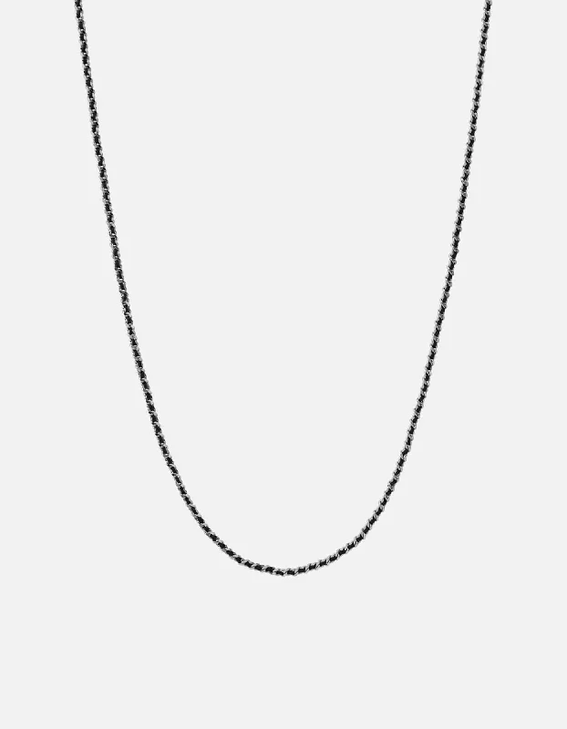 Subtle-carved necklace-2mm Woven Chain Necklace, Sterling Silver