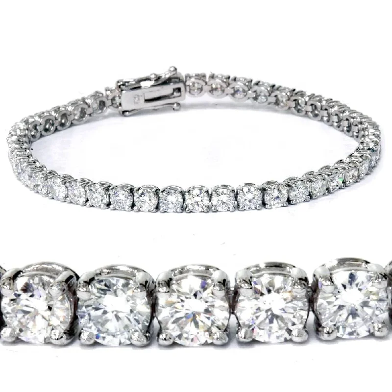 Tesselated design bracelet-7 ct Round Lab Grown Diamond Tennis Bracelet 14K White Gold 7"