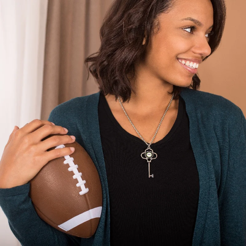 Patterned glaze necklace-Officially Licensed NFL Stainless Steel Necklace