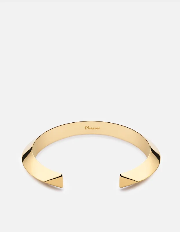 Stout band bracelet-Bell Cuff, Gold