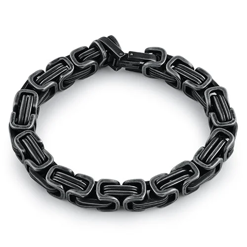 Flexible stone bracelet-Black Stainless Steel Bracelet