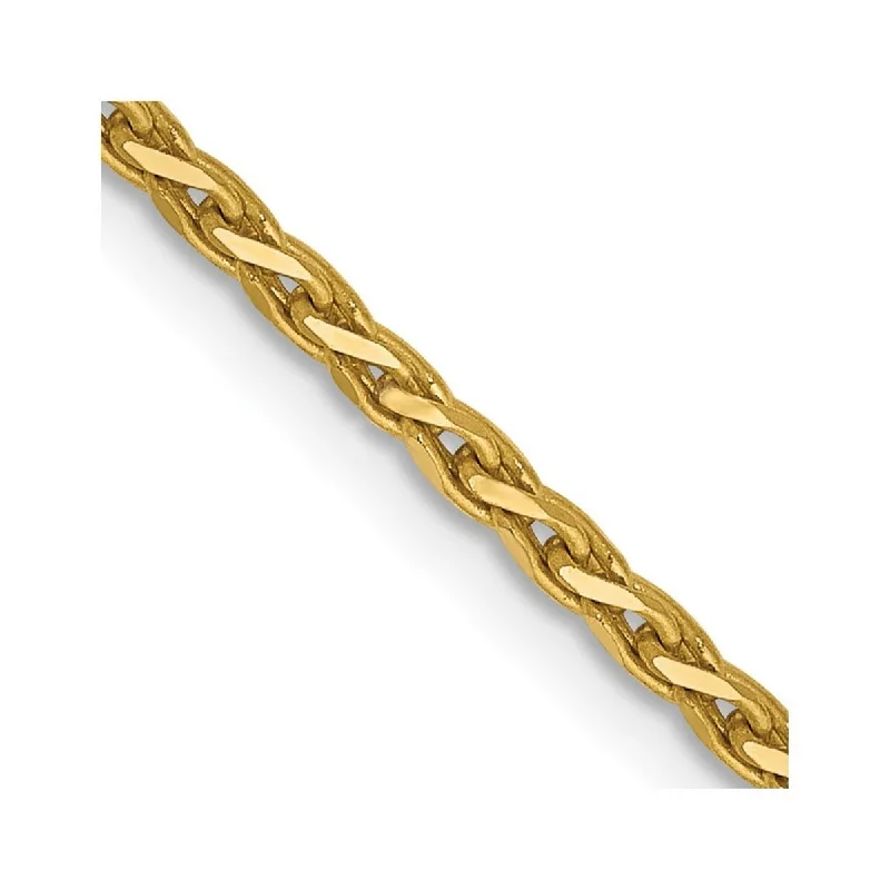 Hinged bracelet-Curata 14k Yellow Gold Solid Lobster Claw Closure 1.9mm Round Sparkle Cut Wheat Chain Bracelet