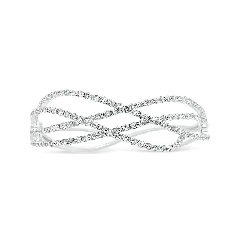 Vine-curl bracelet-Diamond Open Crossover Bangle