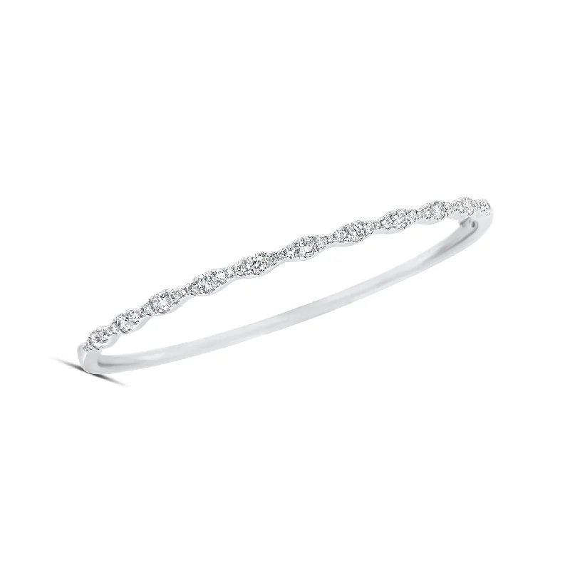 Swirled design bracelet-Diamond Ripple Bangle