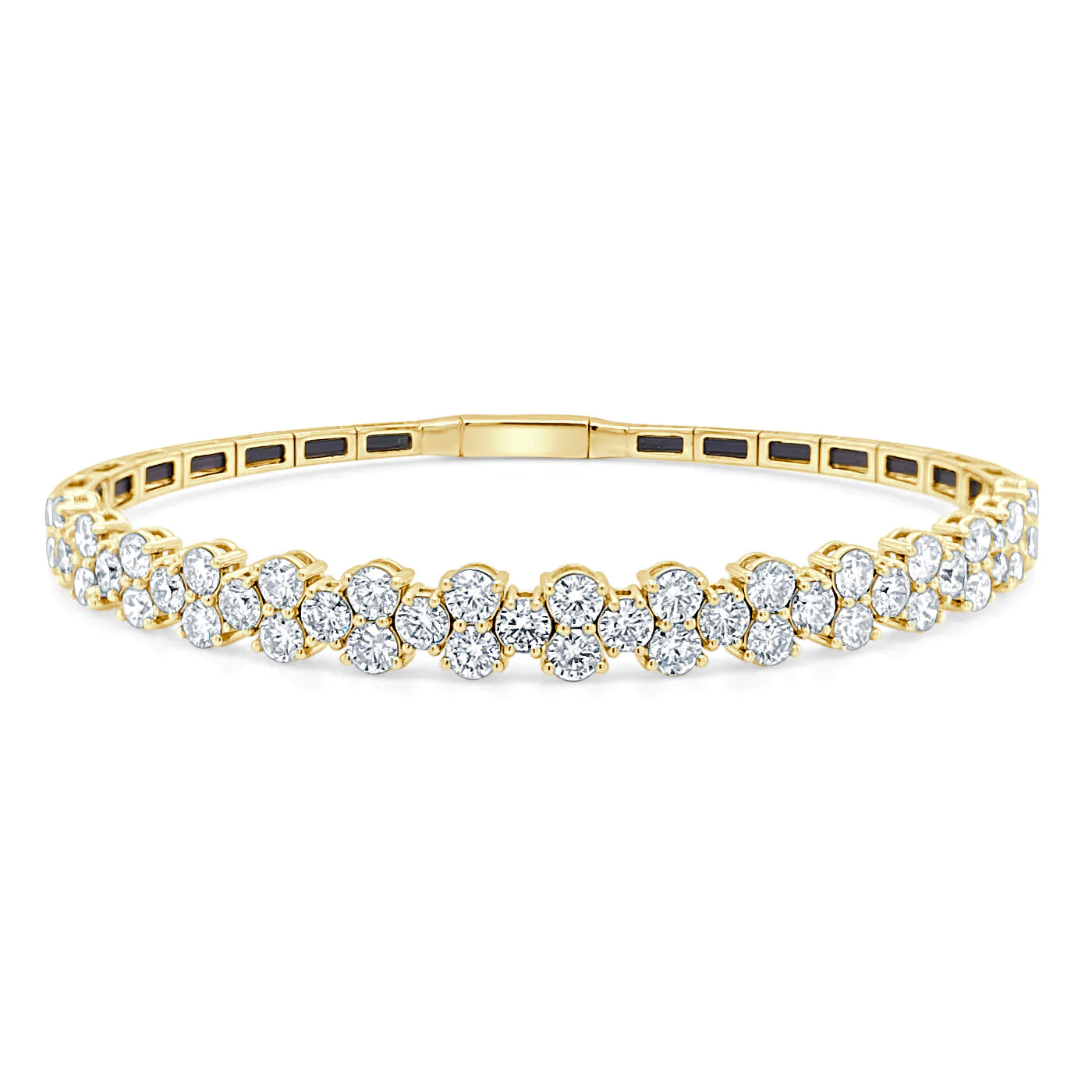 Wire-curve bracelet-Diamond Trio Flex Bangle