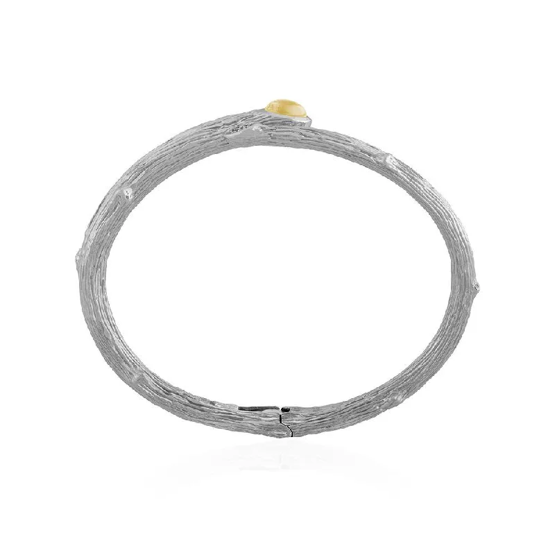 Parted-tier bracelet-Enchanted Forest Bangle with Champagne Citrine and Diamonds