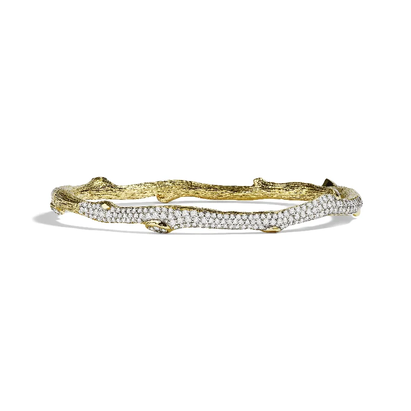 Dimpled bracelet-Enchanted Forest Pave Bangle Bracelet with Diamonds