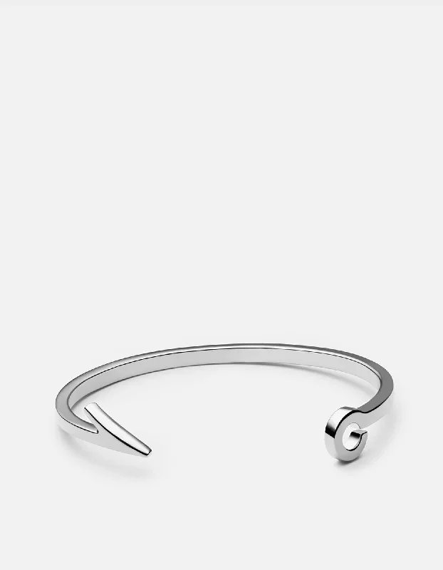 Piled birthstone bracelet-Fish Hook Cuff, Sterling Silver