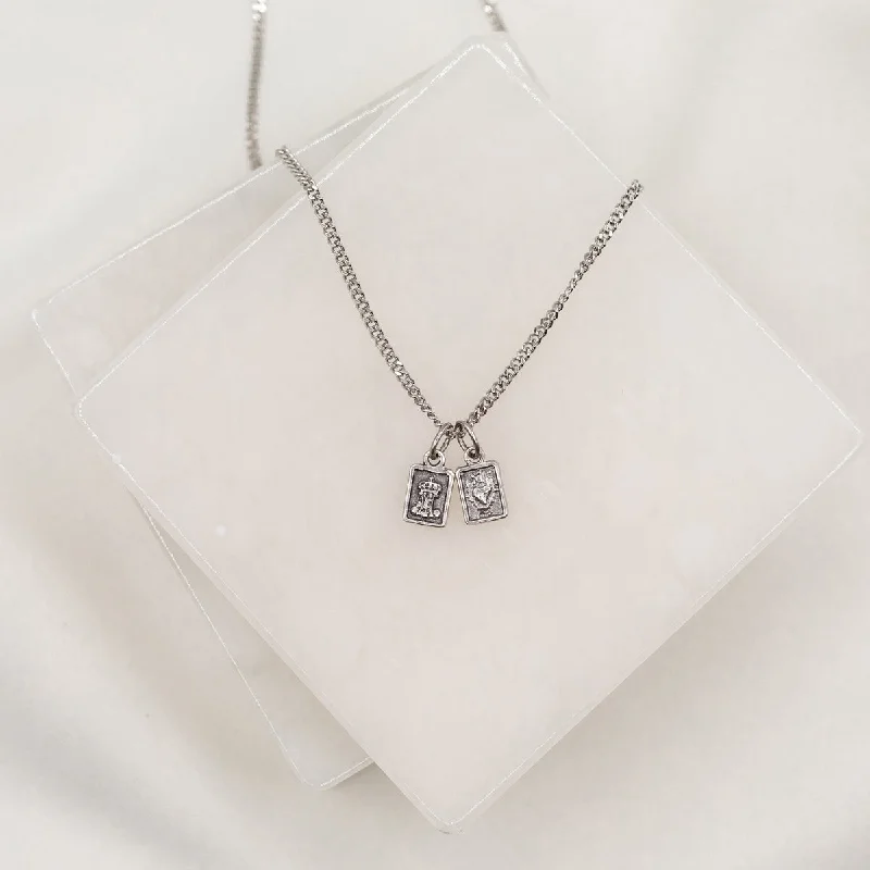 Peaked ridge necklace-Garment of Grace Scapular Sterling Silver Necklace