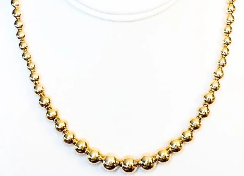 Stout link necklace-14k Gold Graduated Bead Necklace, 16 - 22in