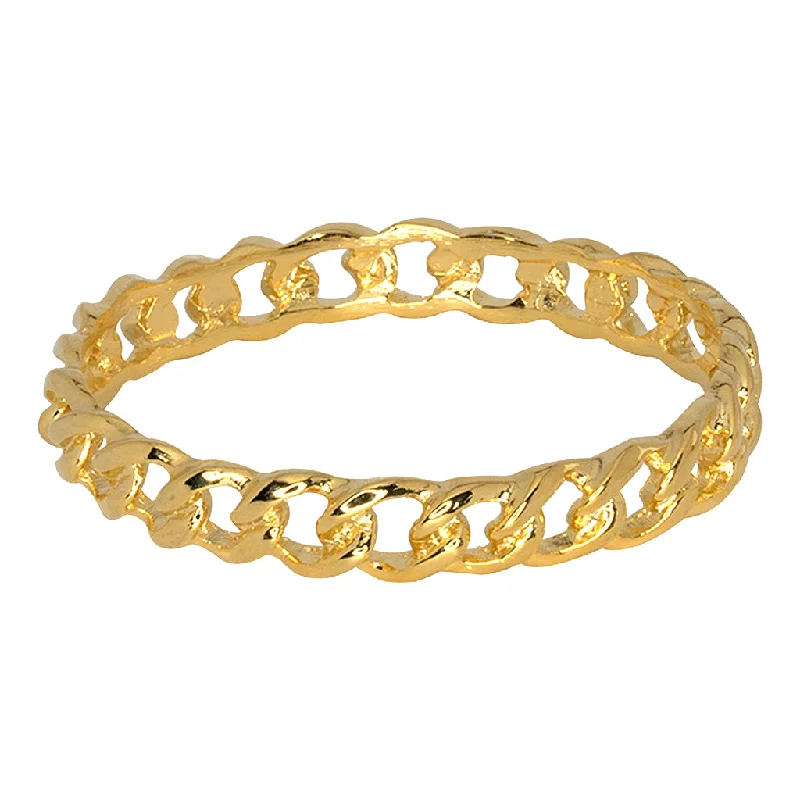 Radiant silver bracelet-Polished Gold Link Bangle