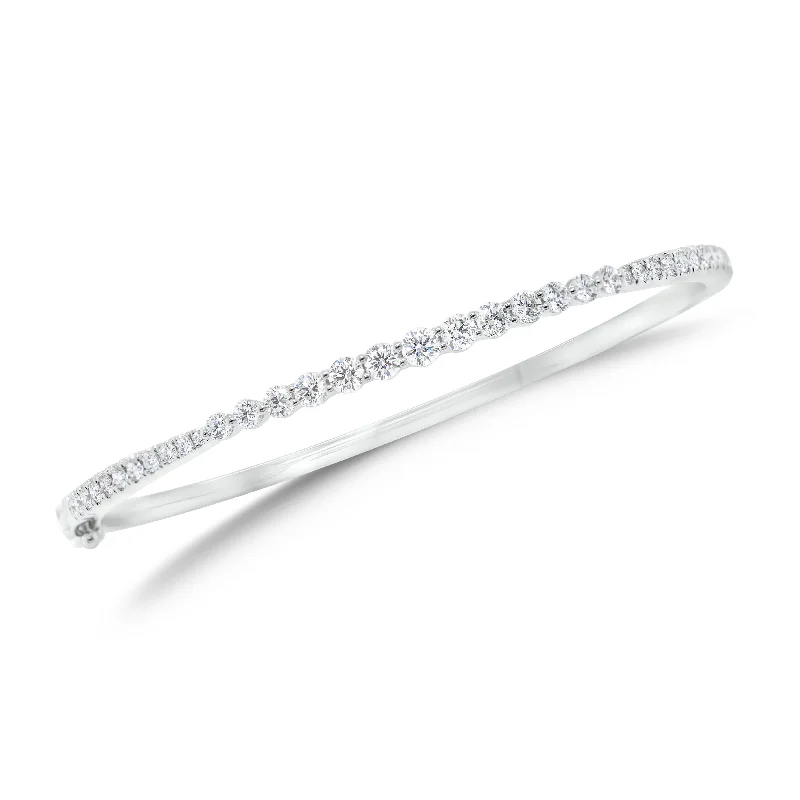 Pure stone bracelet-Graduated Round Diamond Bangle Bracelet