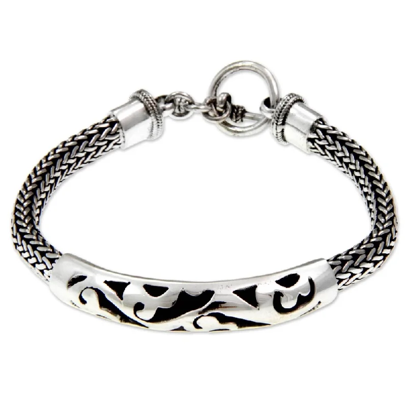 Bloom-bud bracelet-Handmade Finesse Sterling Silver Bracelet (Indonesia)