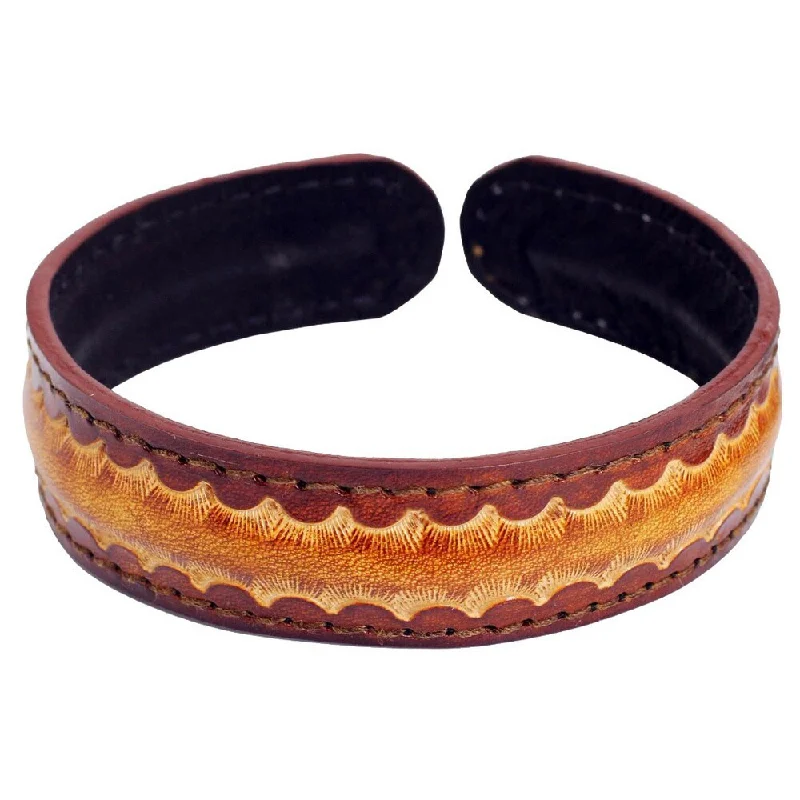 Subtle arc bracelet-Handmade Men's Leather 'Solar Warrior' Bracelet (Thailand)