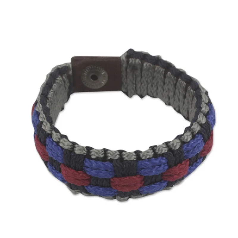 Ridge-set bracelet-Handmade Men's Recycled 'Excellence' Bracelet (Ghana)