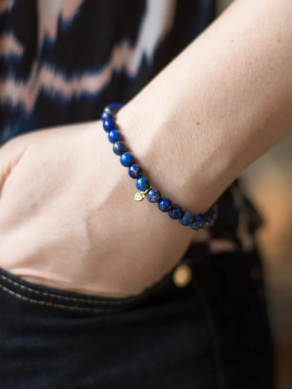 Faint silver bracelet-Heart Bracelet - Lapis