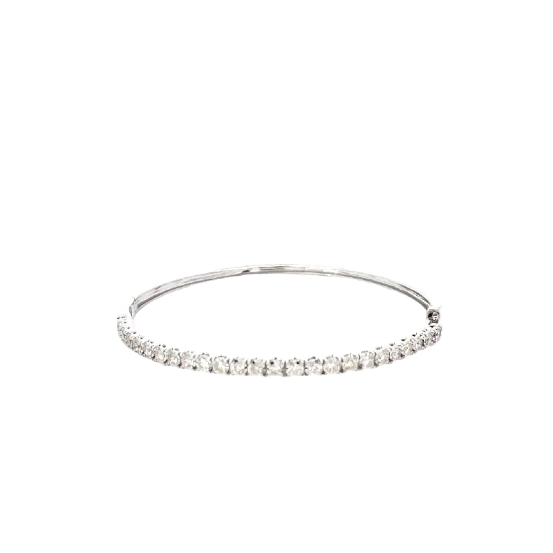 Pure stone bracelet-Illusion Set Diamond Bangle Bracelet