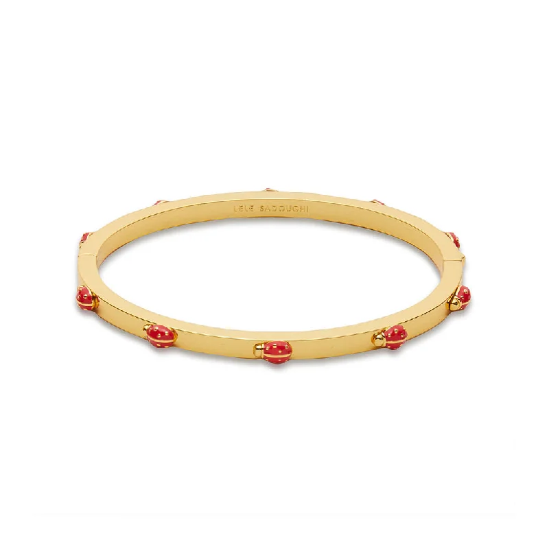 Stellar burst bracelet-Ladybug Hinge Bangle in Red