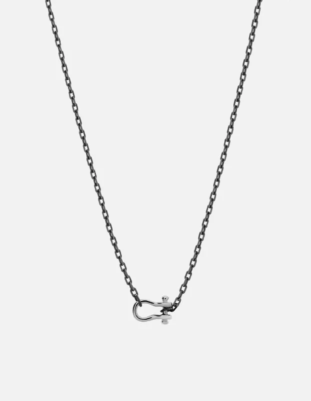 Angled stone necklace-Marine Link Chain, Sterling Silver