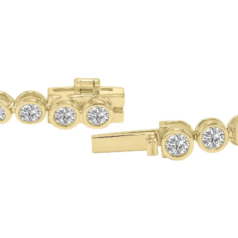 Dewdrop gem bracelet-Marquee 10 Carat TW Bezel Set Lab Grown Diamond Bracelet in 14K Yellow Gold