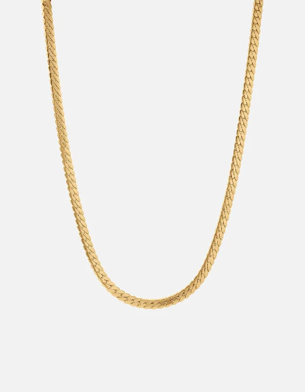 Hammered gold necklace-Metta Chain Necklace, Gold Vermeil