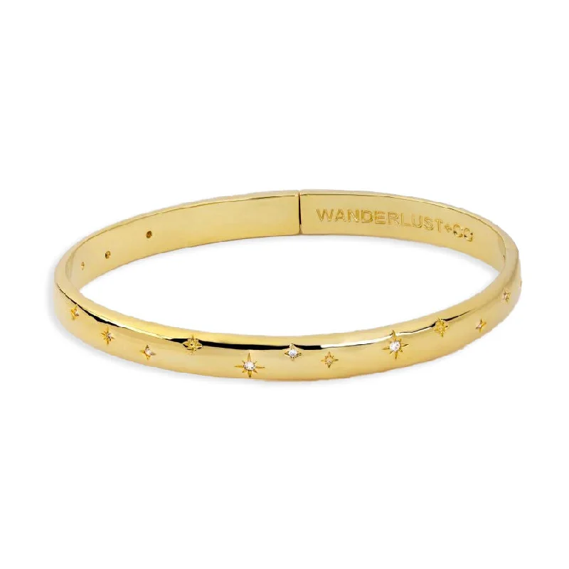 Subtle-carved bracelet-Midnight Hour Gold Bangle