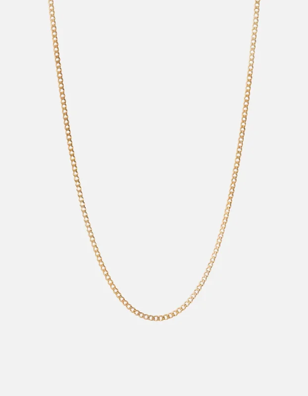 Shimmering jade necklace-Mini 3mm Chain Necklace, 14k Gold