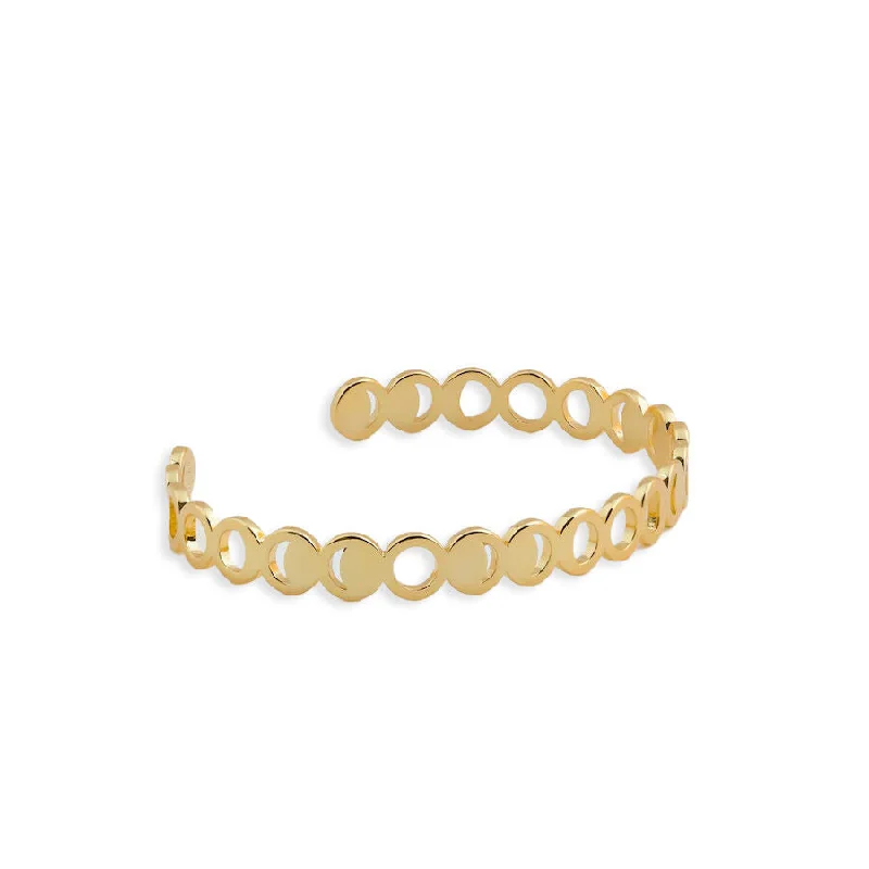 Classic ruby bracelet-Moon Phases Gold Bangle