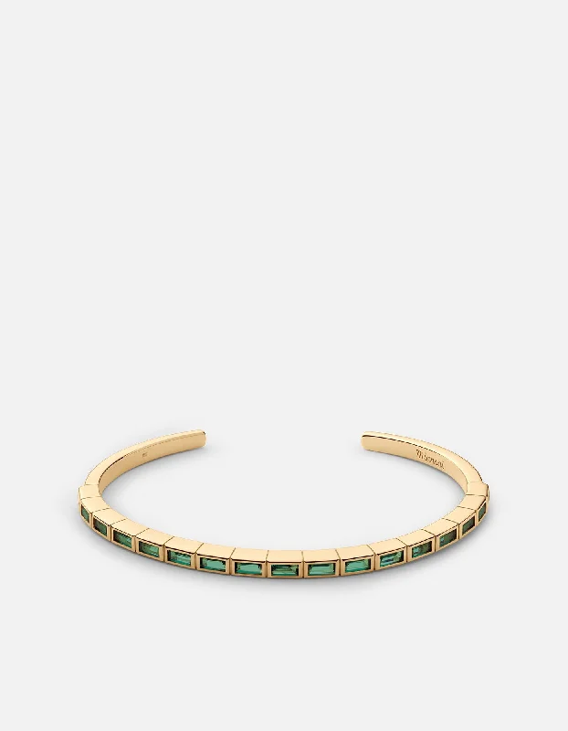 Piled birthstone bracelet-Multi Valor Cuff, Gold Vermeil