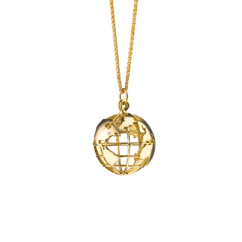 Grooved pattern necklace-"My Earth" Charm Necklace