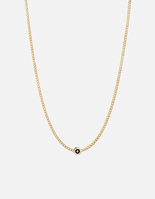 Thin diamond necklace-Opus Sapphire Type Chain Necklace, Gold Vermeil/Black