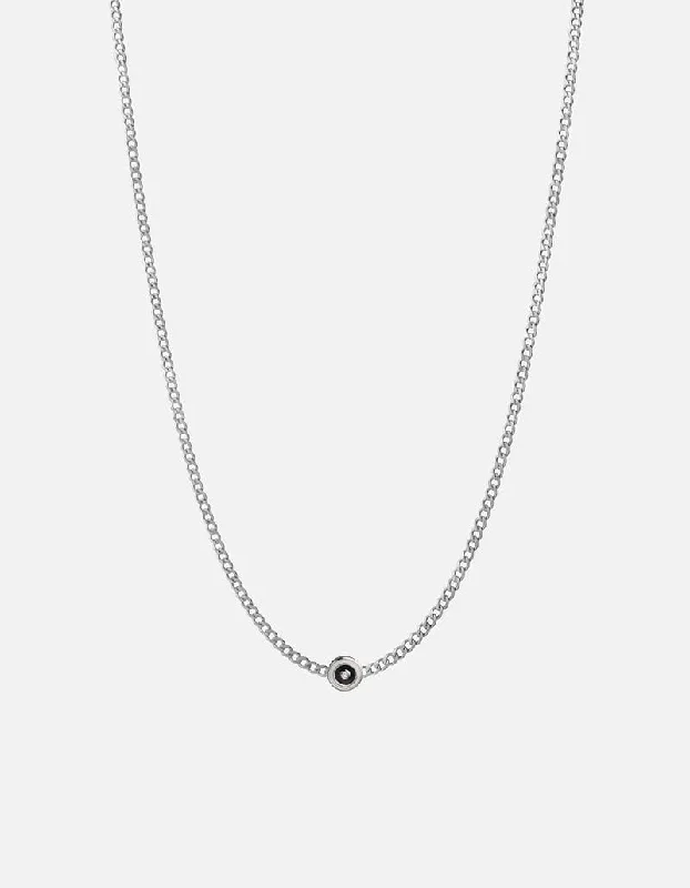 Five-heart necklace-Opus Sapphire Type Chain Necklace, Sterling Silver/Black