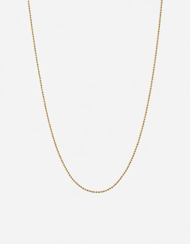 Brushed steel necklace-Orb 1.5mm Chain Necklace, Gold Vermeil