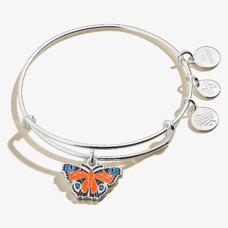 Four-stone bracelet-Peacock Butterfly Charm Bangle