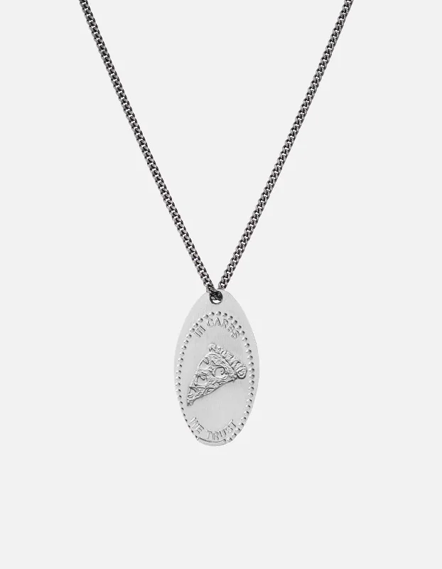 Open-horizon necklace-Silver Penny Chain Necklace, In Carbs We Trust