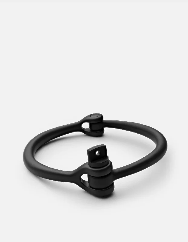 Looping wire bracelet-Reeve Cuff, Noir