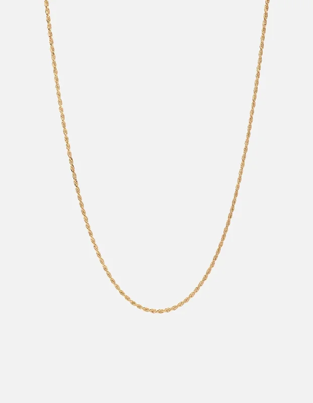 Subtle arc necklace-1.8mm Rope Chain Necklace, Gold Vermeil