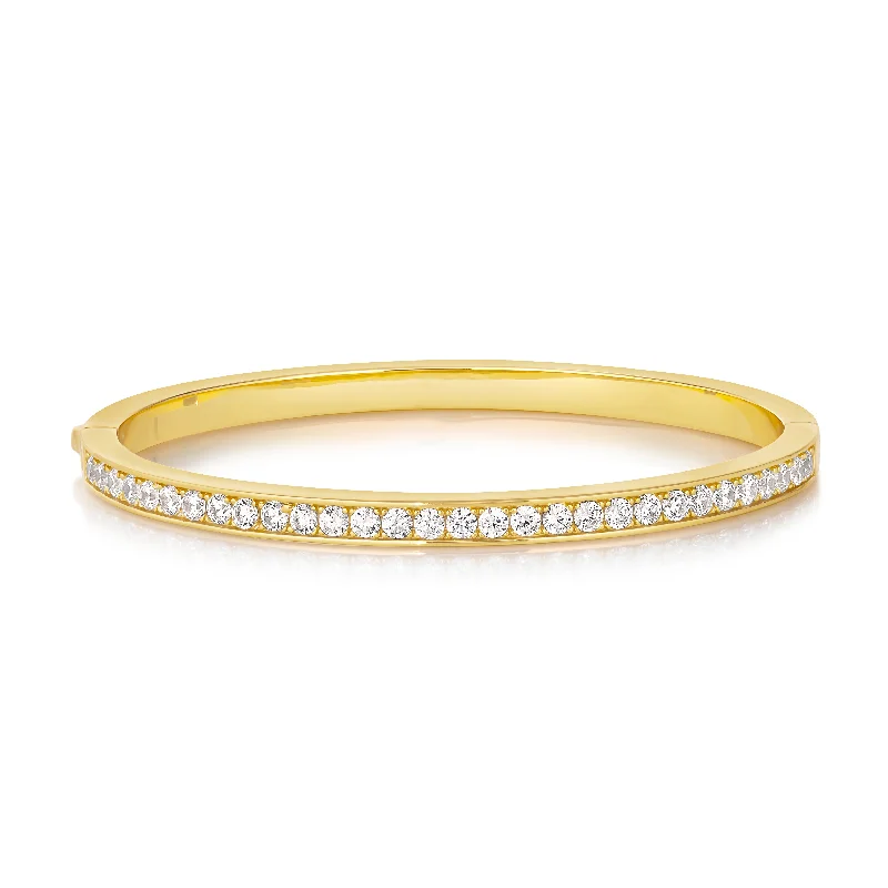 Flowing arc bracelet-Seraphina Diamond Crystalline Bangle Bracelet