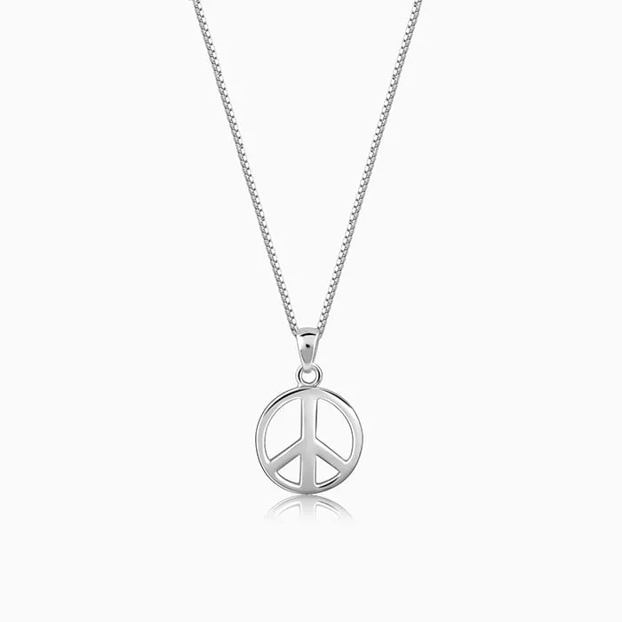 Silver Heavenly Peace Pendant With Box Chain For Him