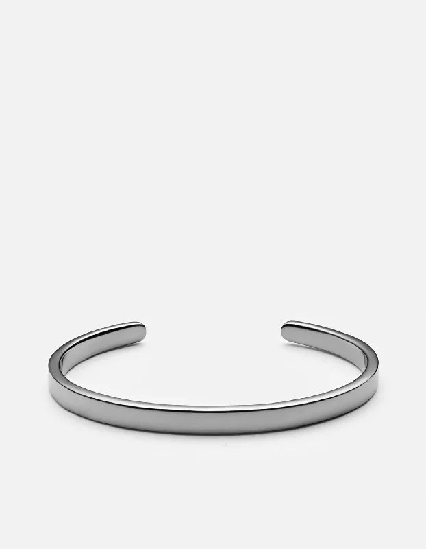 Icy aquamarine bracelet-Singular Cuff, Polished Black Rhodium