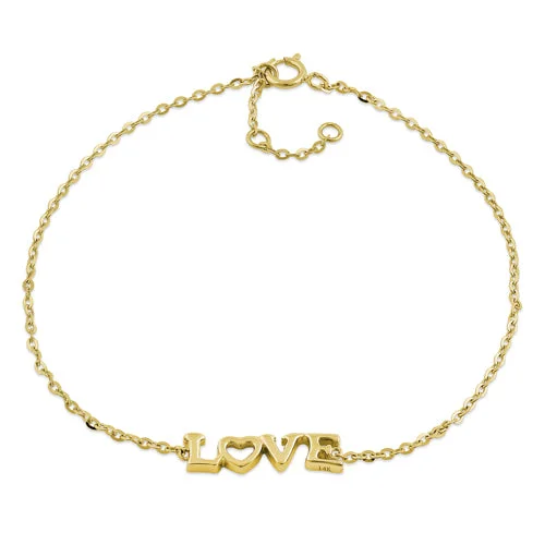 Satin titanium bracelet-Solid 14K Yellow Gold Love Bracelet